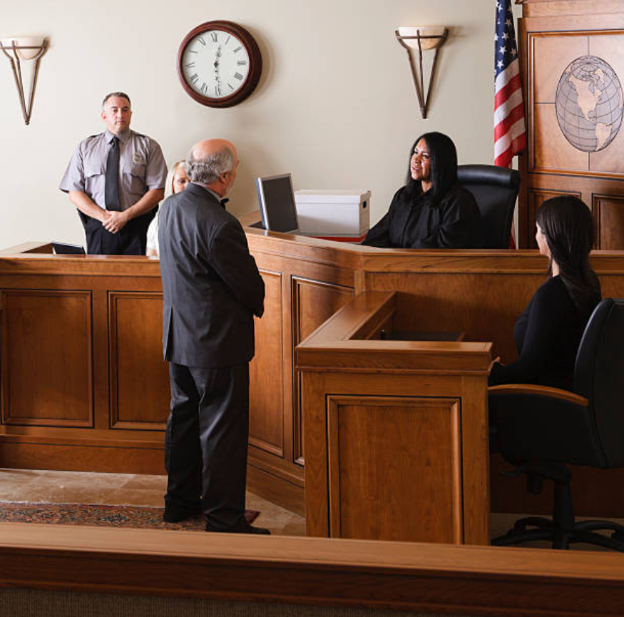 licensed professional standing in a court room